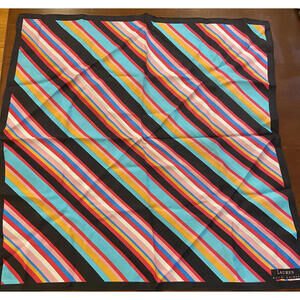 Lauren Ralph Lauren Striped Square Scarf | Multi-Color Diagonal Stripe | 21"